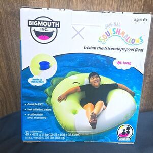 Squishmallow x Bigmouth inflatable Tristan the Triceratops pool float